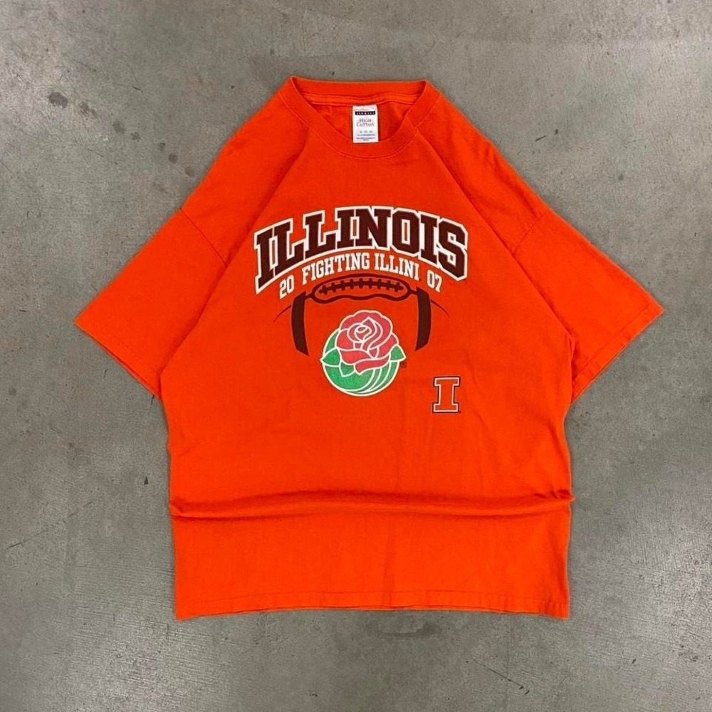 Vintage Y2K University of Illinois Fighting Illini 2007 Rose Bowl Football Shirt